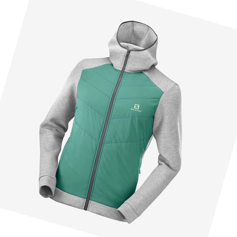 Sweat À Capuche Salomon ESSENTIAL XWARM HYBRID Homme Vert | HJQGSLA-84