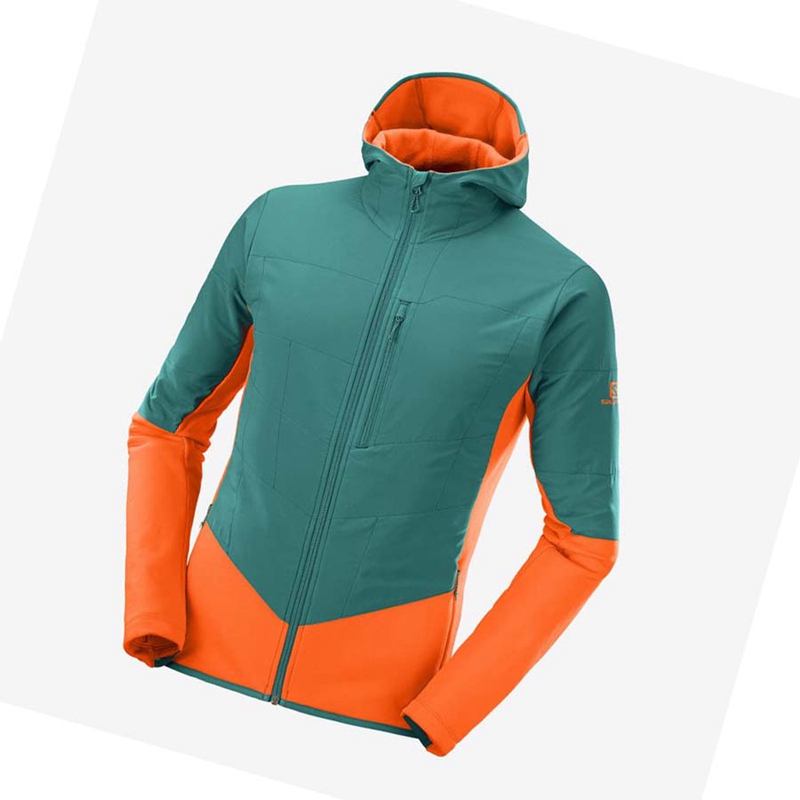 Sweat À Capuche Salomon OUTLINE WARM HYBRID Homme Vert | JMWPOSX-63