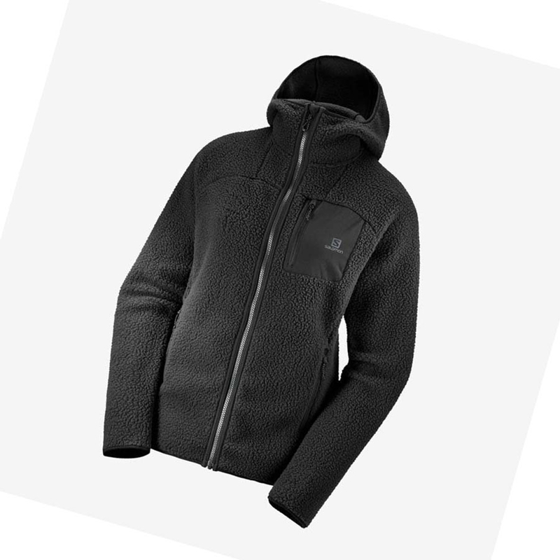 Sweat À Capuche Salomon OUTLINE WARM TEDDY Femme Noir | WQZLXCA-30