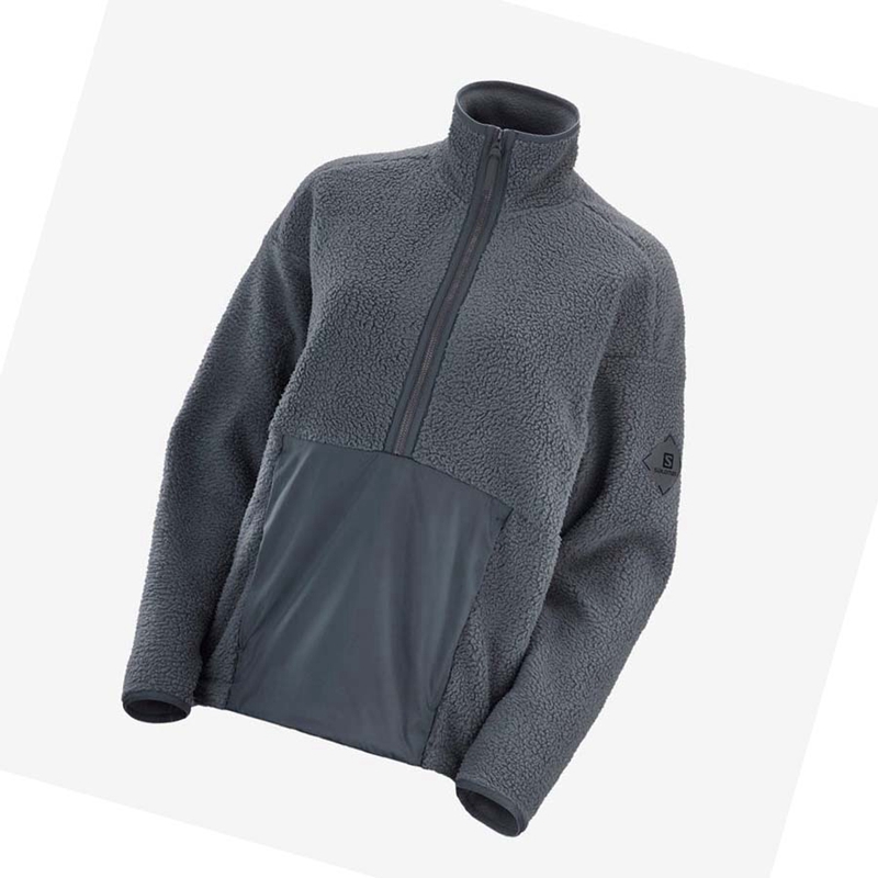 Sweat À Capuche Salomon SNOWSHELTER TEDDY Femme Noir | HSOTQEM-60