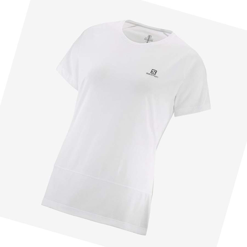 T Shirts Salomon CROSS RUN Femme Blanche | IXBEZUL-73