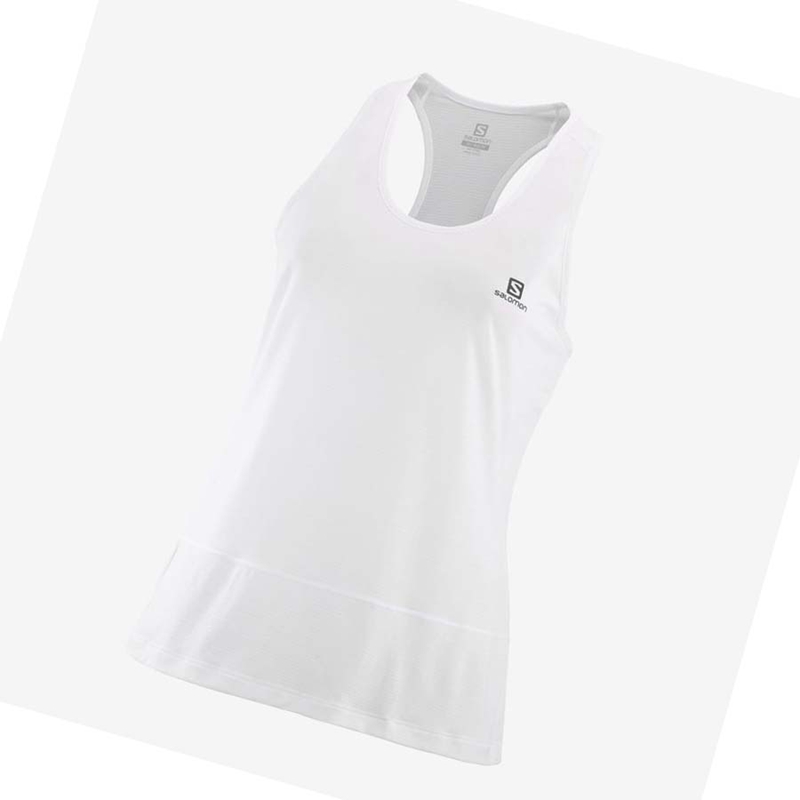 T Shirts Salomon CROSS RUN Femme Blanche | XEDUOYZ-73