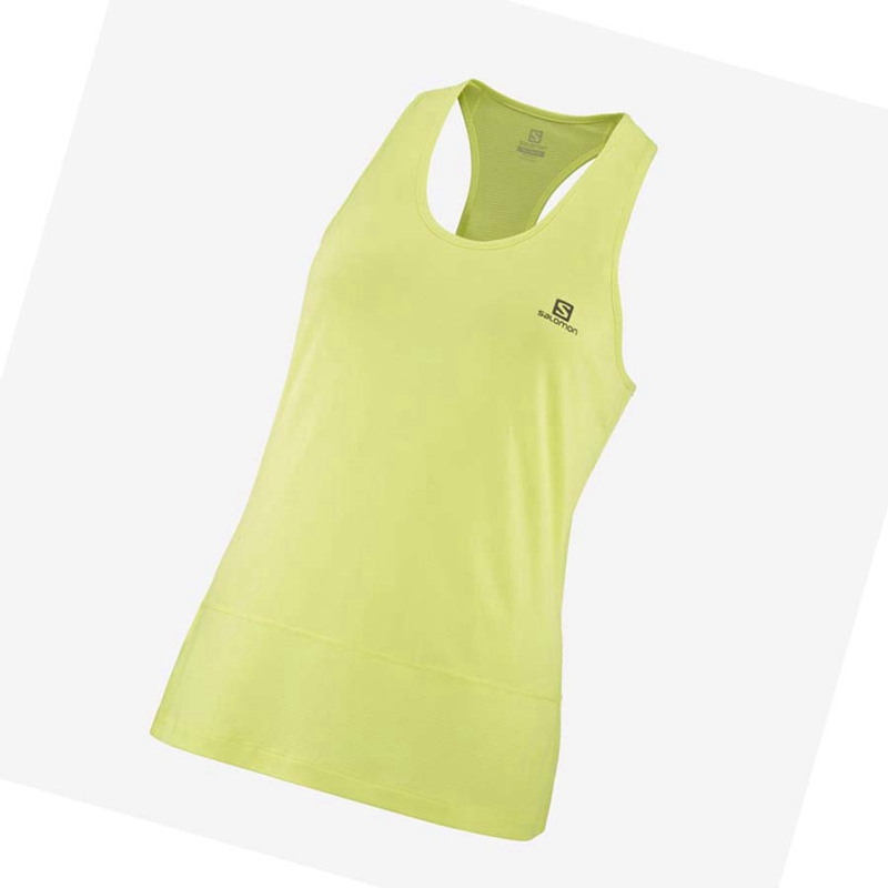 T Shirts Salomon CROSS RUN Femme Vert | UNKDVMW-19