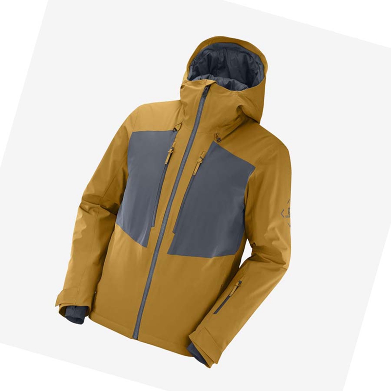 Vestes De Ski Salomon HIGHLAND Ski Homme Jaune | XMZRVFN-24