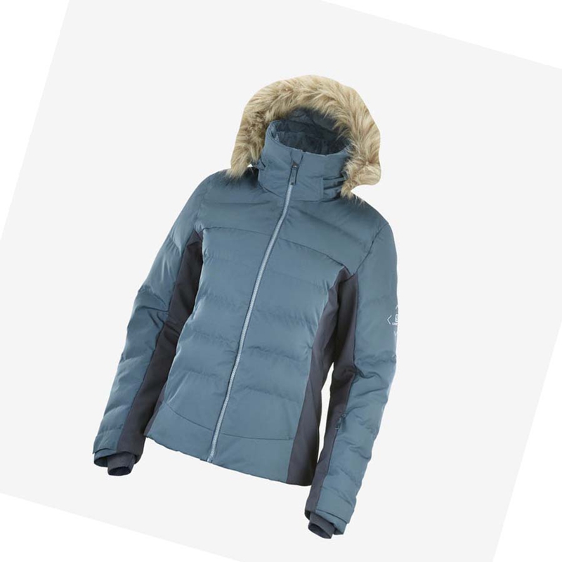 Vestes De Ski Salomon STORMCOZY Femme Bleu | ZQPFCDY-74